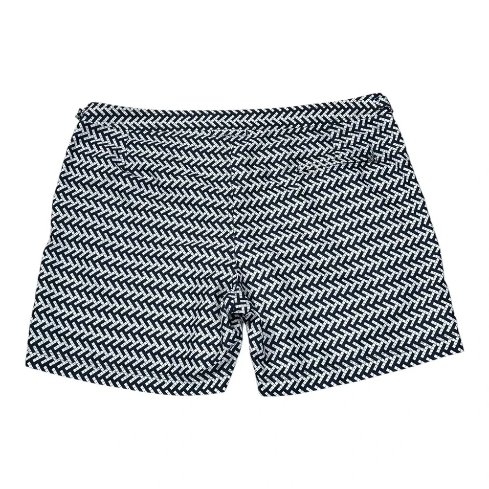 Orlebar Brown Bulldog Maro Navy Cloud Triangle Print Swim Trunks Size 40